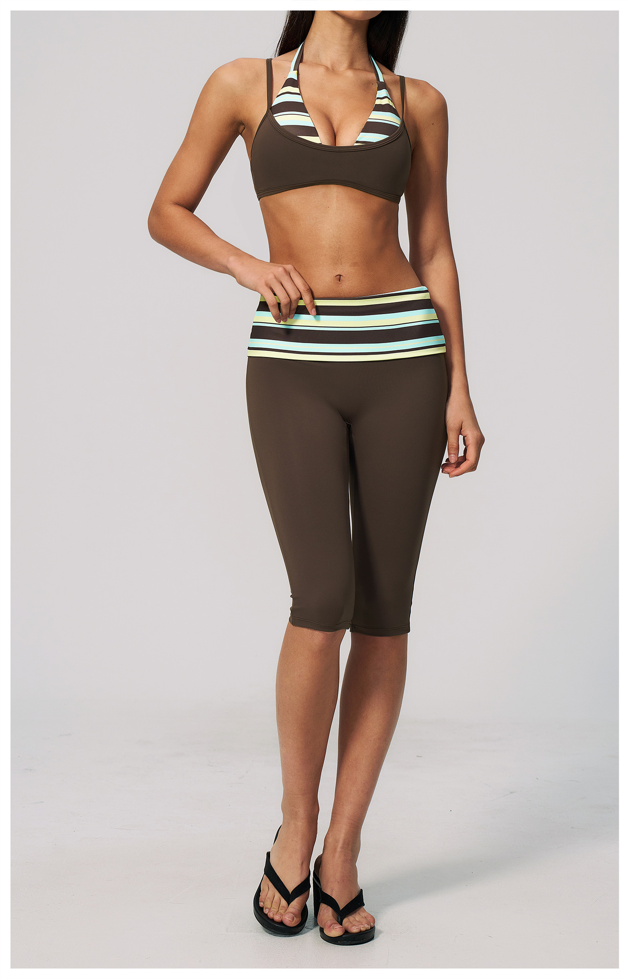 STYLISH LADY Striped Fold Over - Yoga Fitness Club recension och pris